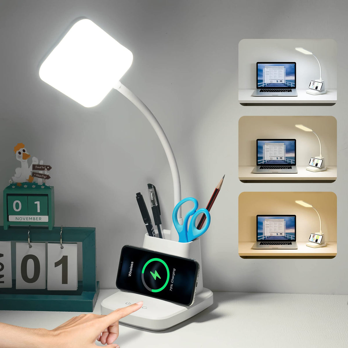 Sailstar LED desk lamp with wireless charger for convenient desk charging