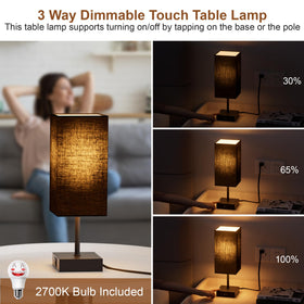 Sailstar table lamp USB port side view enables convenient charging.