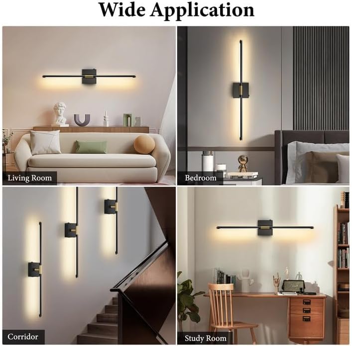 SAIMAND 30-inch tall black wall lamp for modern interiors