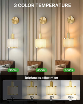 SAIMAND wall sconce remote control close-up for quick brightness and timer settings.