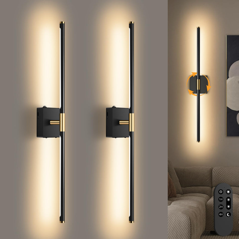 SAIMAND wall sconce with remote control for adjustable brightness