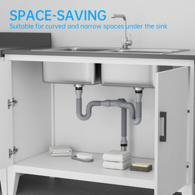 SAINT NIEVE expandable P-trap length adjustment fits tight spaces.