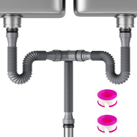 SAINT NIEVE P-trap assembly under sink enables easy cleaning.