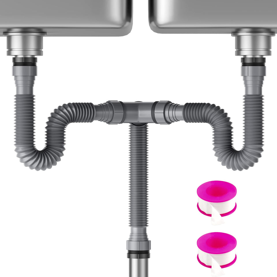 SAINT NIEVE P-trap assembly under sink enables easy cleaning.