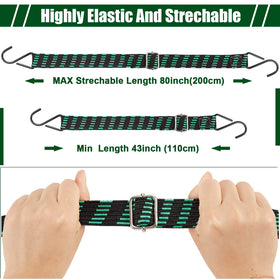 Saintrygo adjustable buckle 80-inch bungee lets you tailor length for bags and boxes.