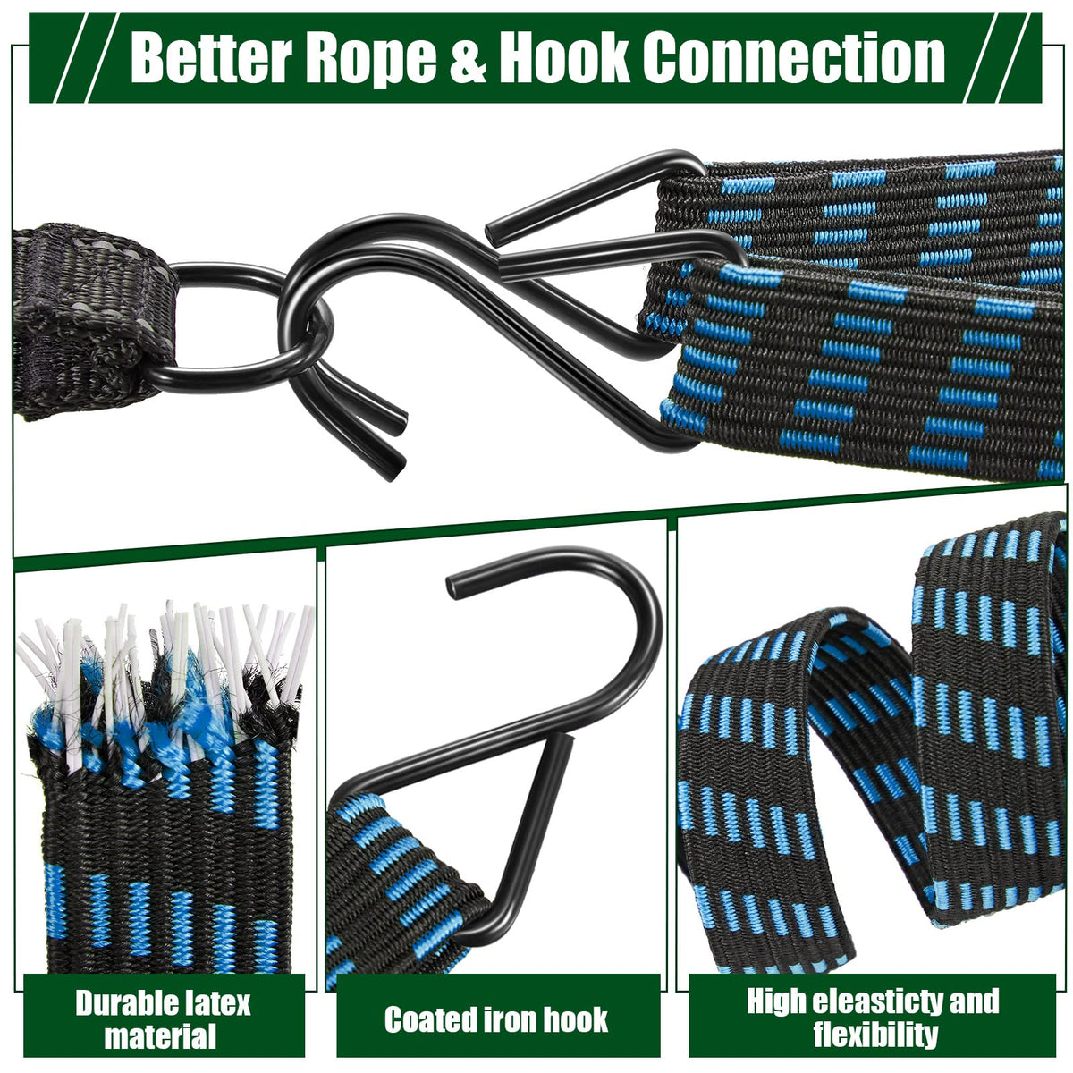 Saintrygo heavy-duty rubber bungee strap provides reliable tension for outdoor gear.
