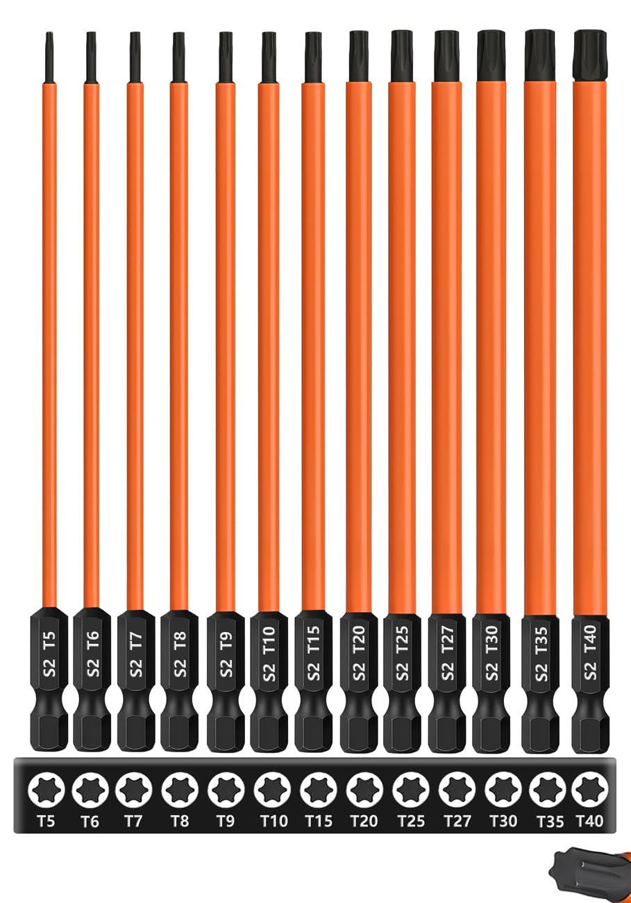 Saipe torx bit set with 6-inch magnetic tips for fast screw placement.