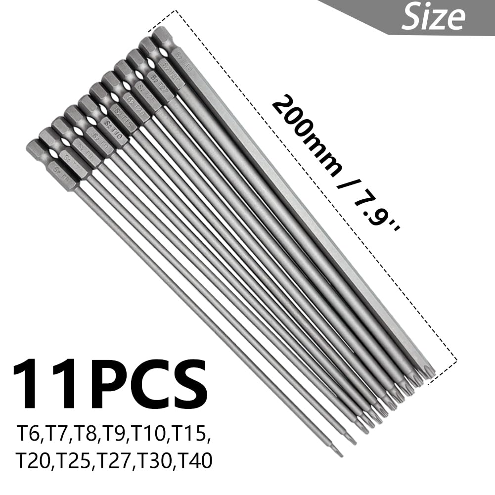 Saipe torx bits T6 to T40 for tamper-proof security screws