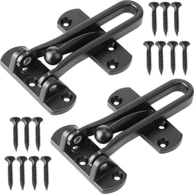 SAISN front view door reinforcement latch with black finish improves entry security