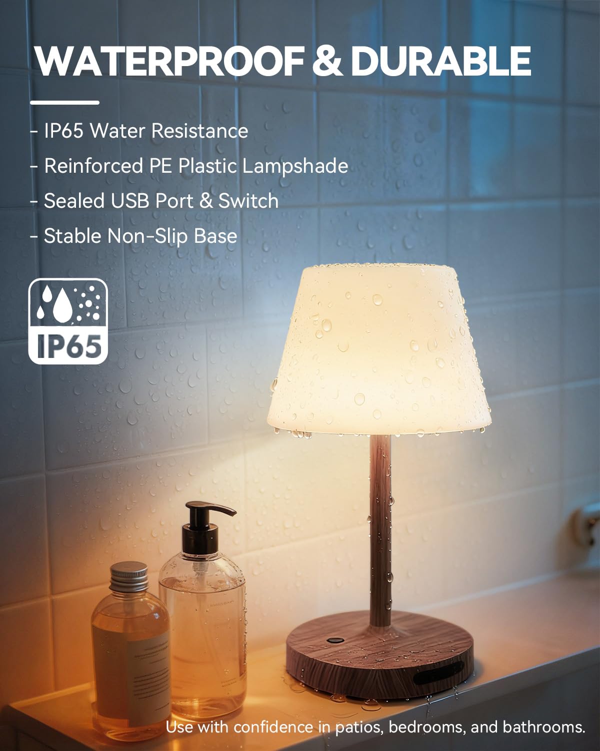 SAIWEYA cordless table lamp on a table for indoor and outdoor versatility