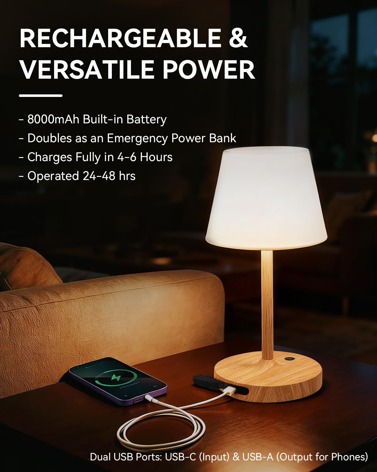 SAIWEYA lamp with dimmable touch control for mood lighting outdoors