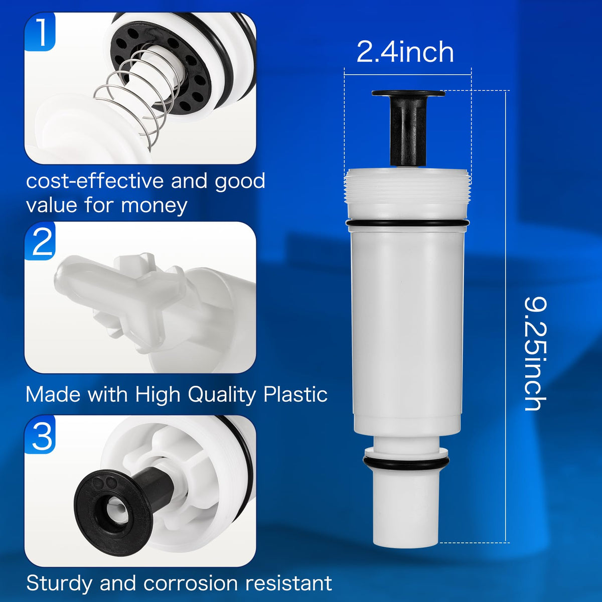 White finish blends with tank interiors for a clean, integrated look.