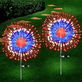 Sakayo 4th of July firework lights on display along a garden scene, ideal for festive decor.