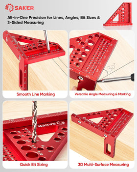 Saker 3D square edge scales close-up for accurate measurements.