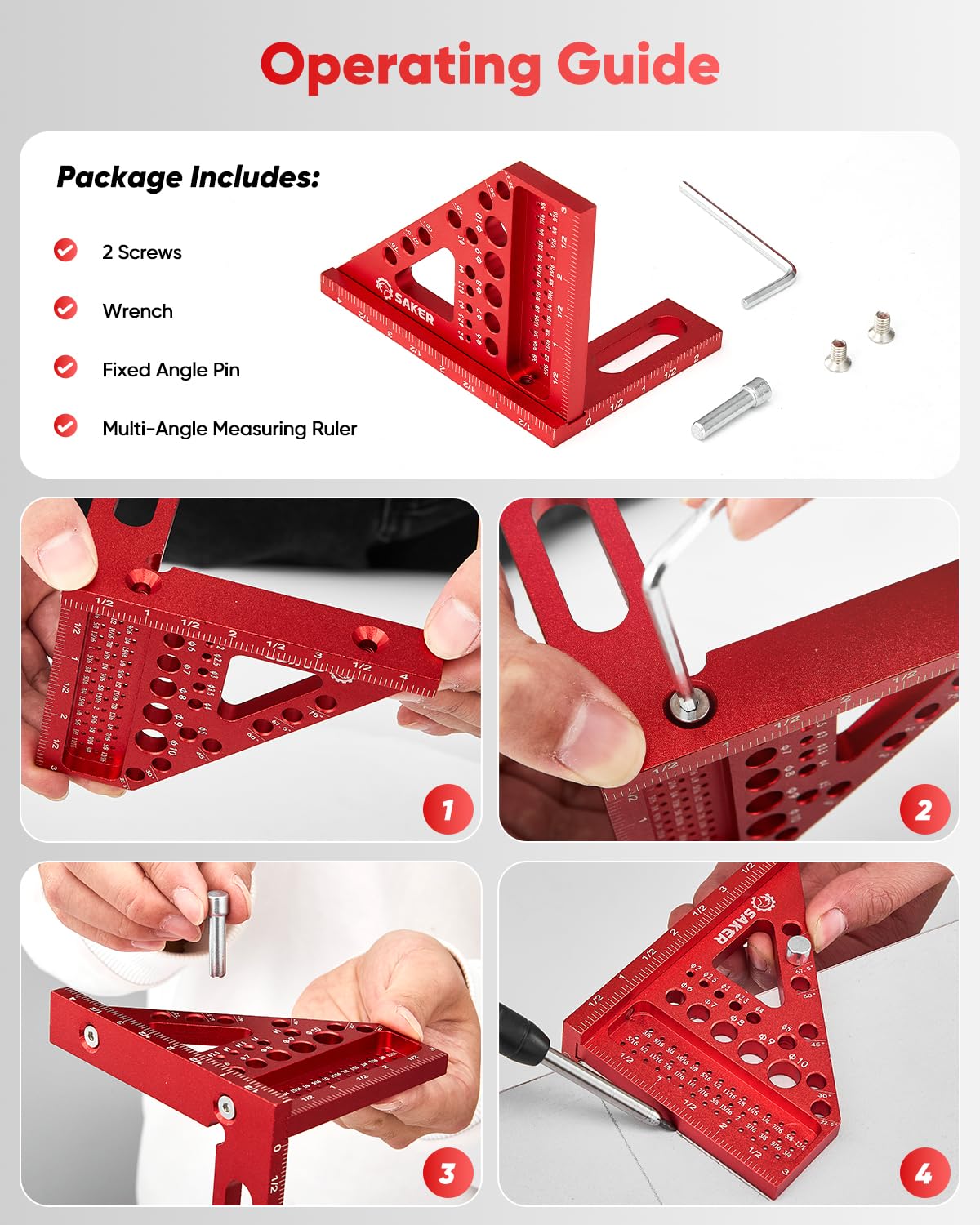 Saker 3D ruler used beside a drill bit for sizing.