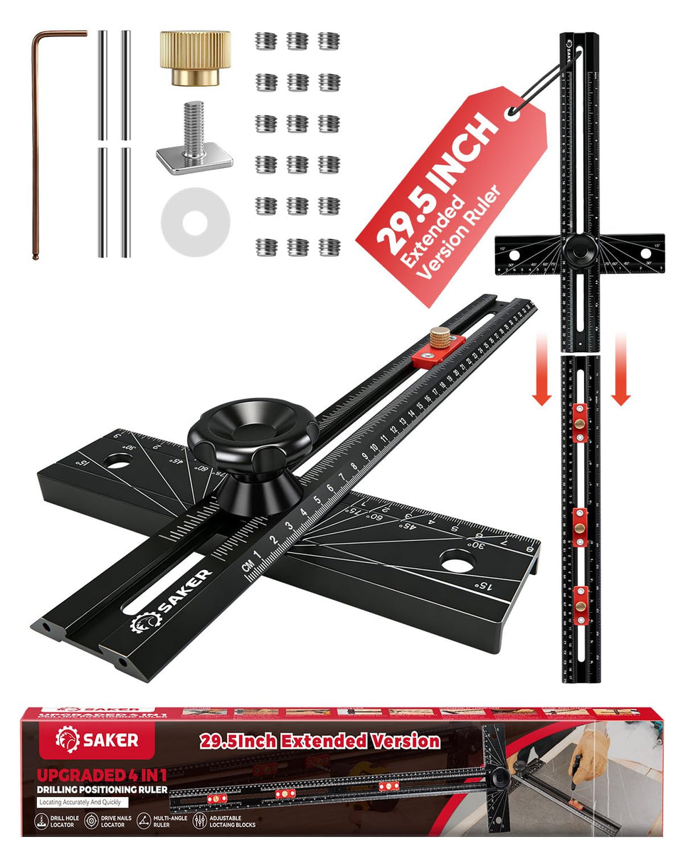 Saker 4-in-1 scriber marking line ruler for precise layout marks.