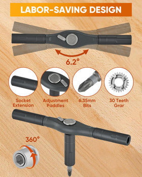 Saker 66-in-1 detachable handle enabling switch between grip types