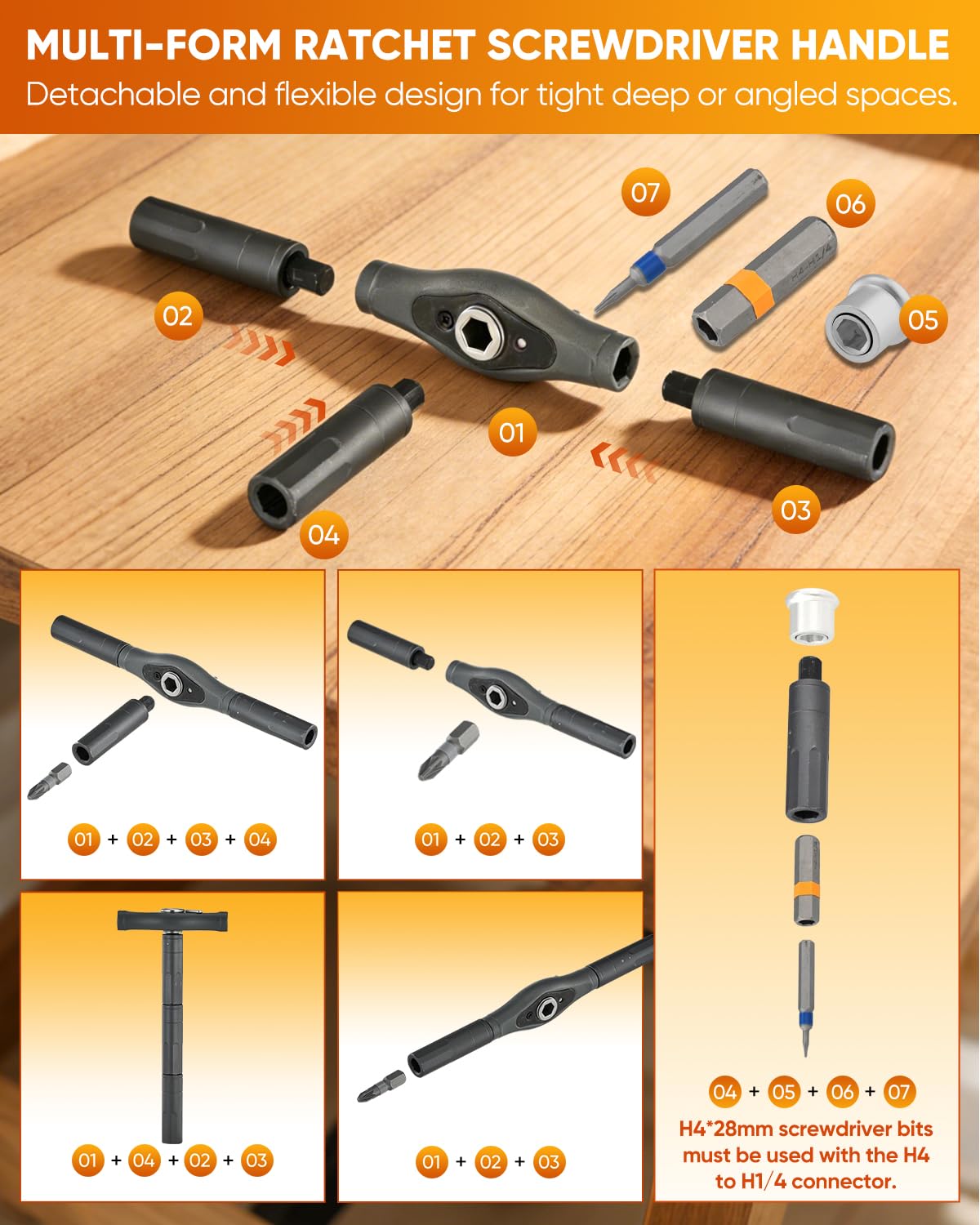 Saker 66-in-1 magnetic screwdriver bits collection laid out for easy selection