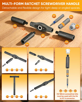 Saker 66-in-1 magnetic screwdriver bits collection laid out for easy selection