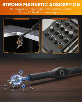 Saker 66-in-1 ratcheting screwdriver in use for electronics assembly