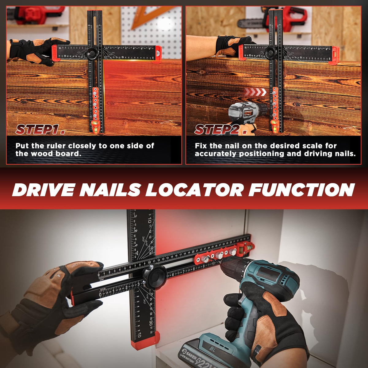 Saker ABS knobs allow easy adjustment of length and angle for quick setups