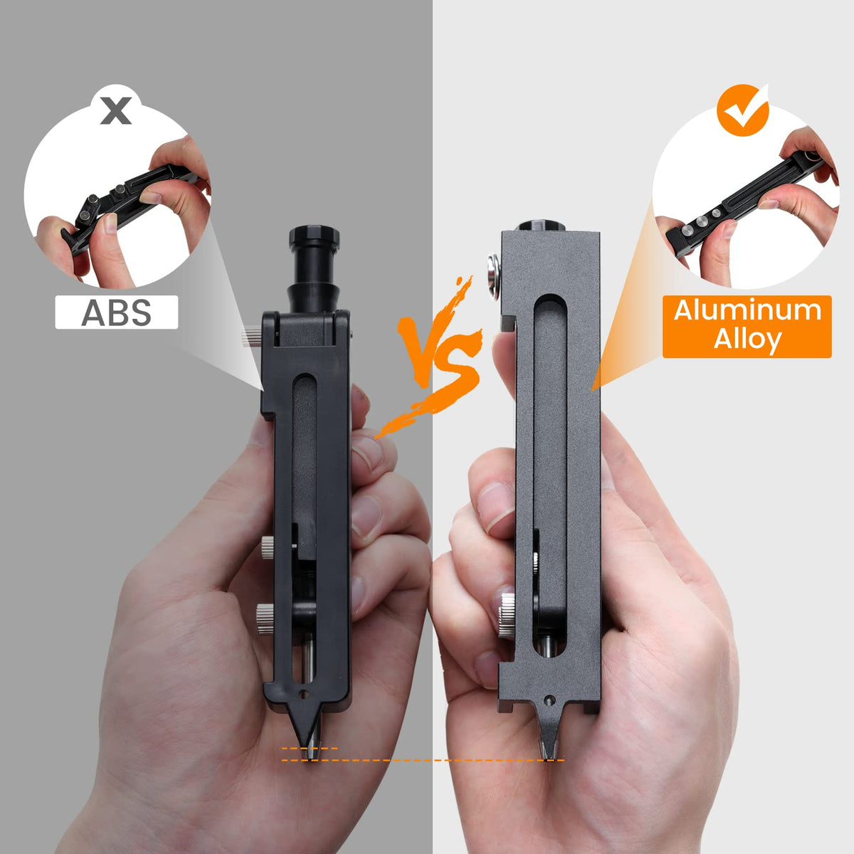 Saker aluminum alloy finish demonstrates durability for long-lasting use.