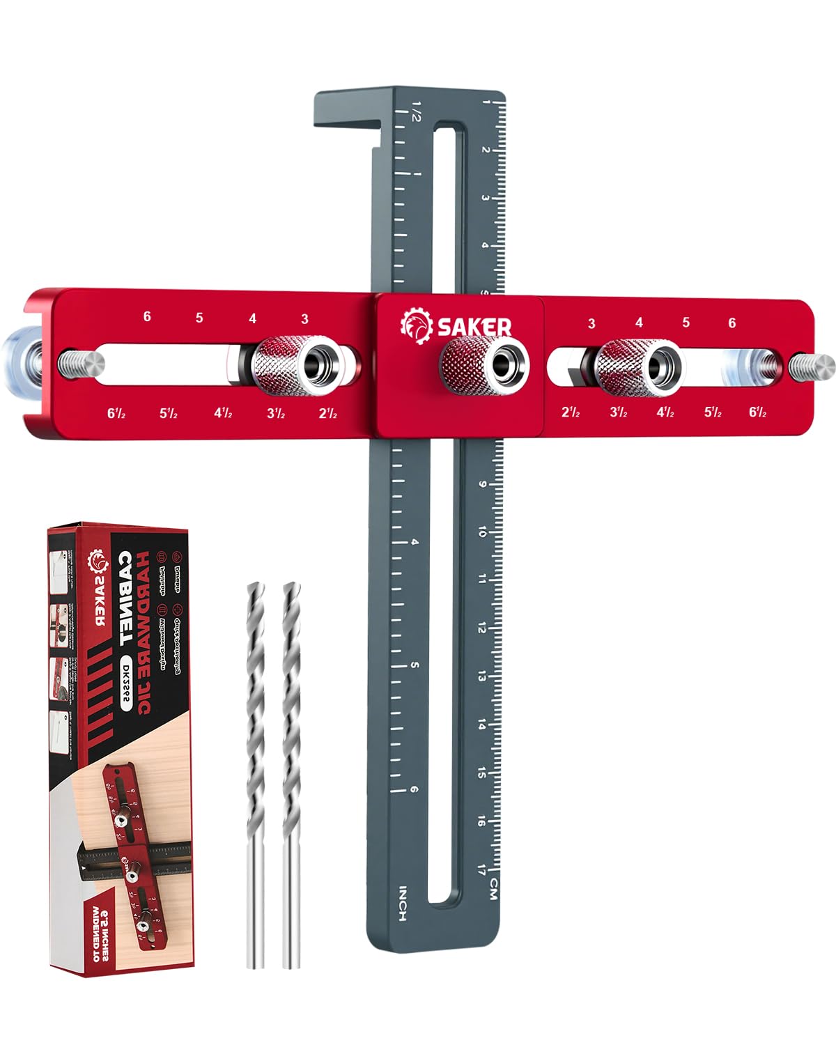 Saker cabinet hardware doweling jig with durable material guides precise drilling