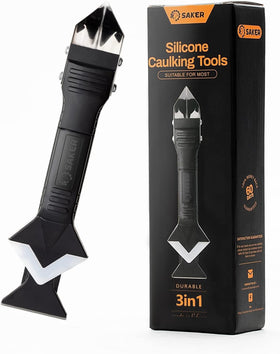 Saker 3-in-1 caulk tool blade for fast old seal removal and prep