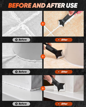 Saker caulk tool used on kitchen seal along a sink edge