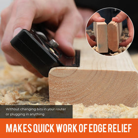 Six cutter heads provide versatile finishes for different woods