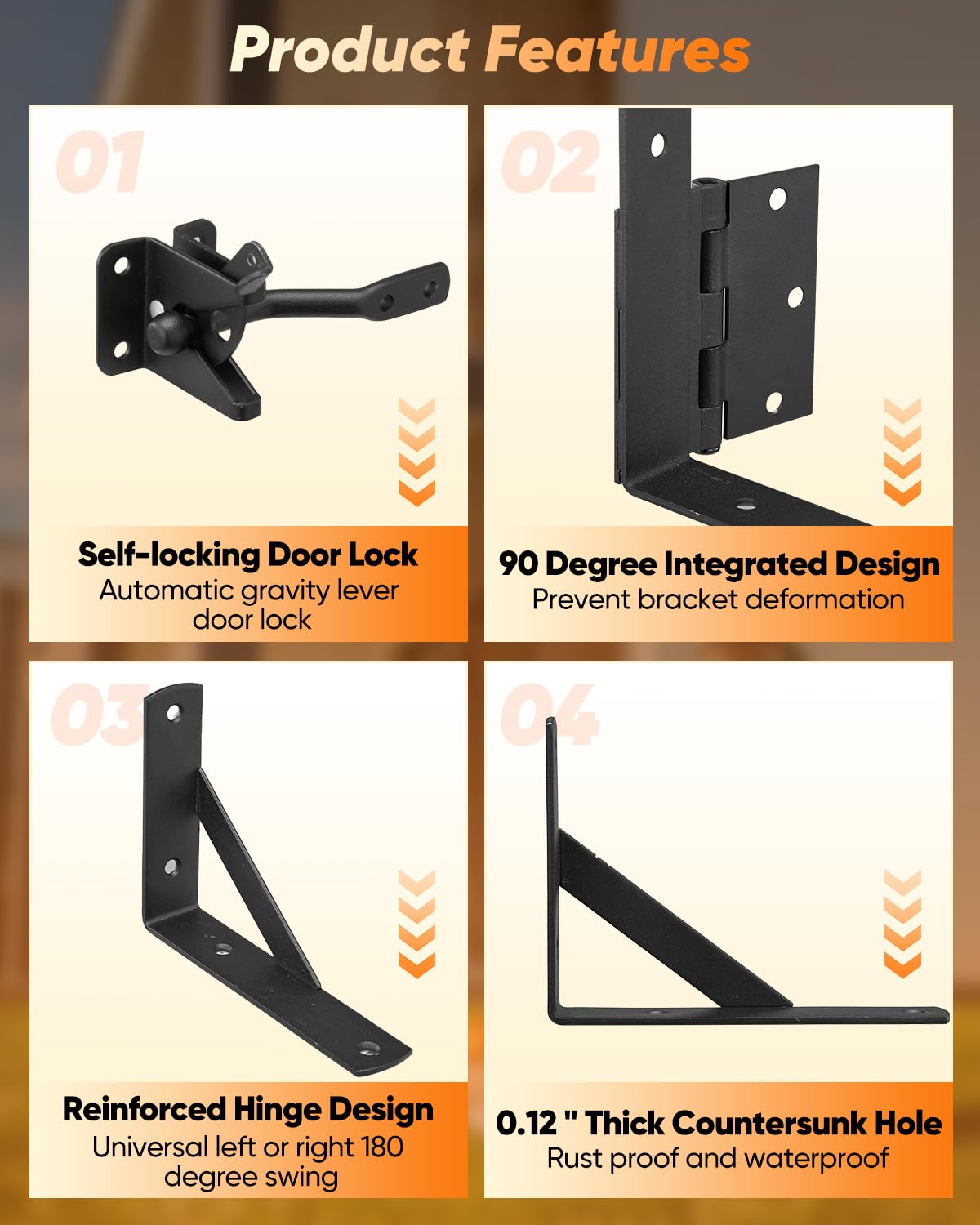 Saker complete hardware kit includes screws, latch, and pull ring for setup