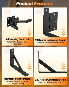 Saker complete hardware kit includes screws, latch, and pull ring for setup
