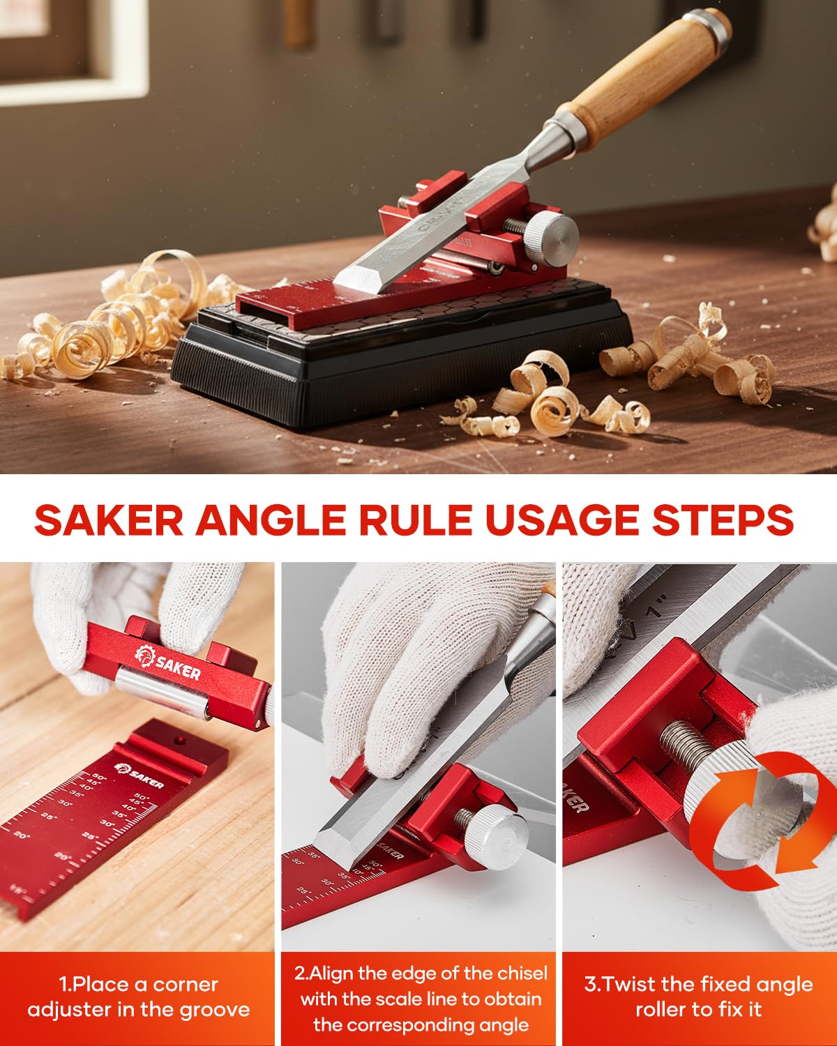 Saker complete sharpening system supports chisels, planes, and edges.