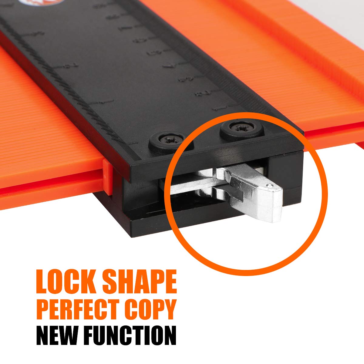 Saker Contour Gauge with adjustable lock feature demonstrates reliable template retention