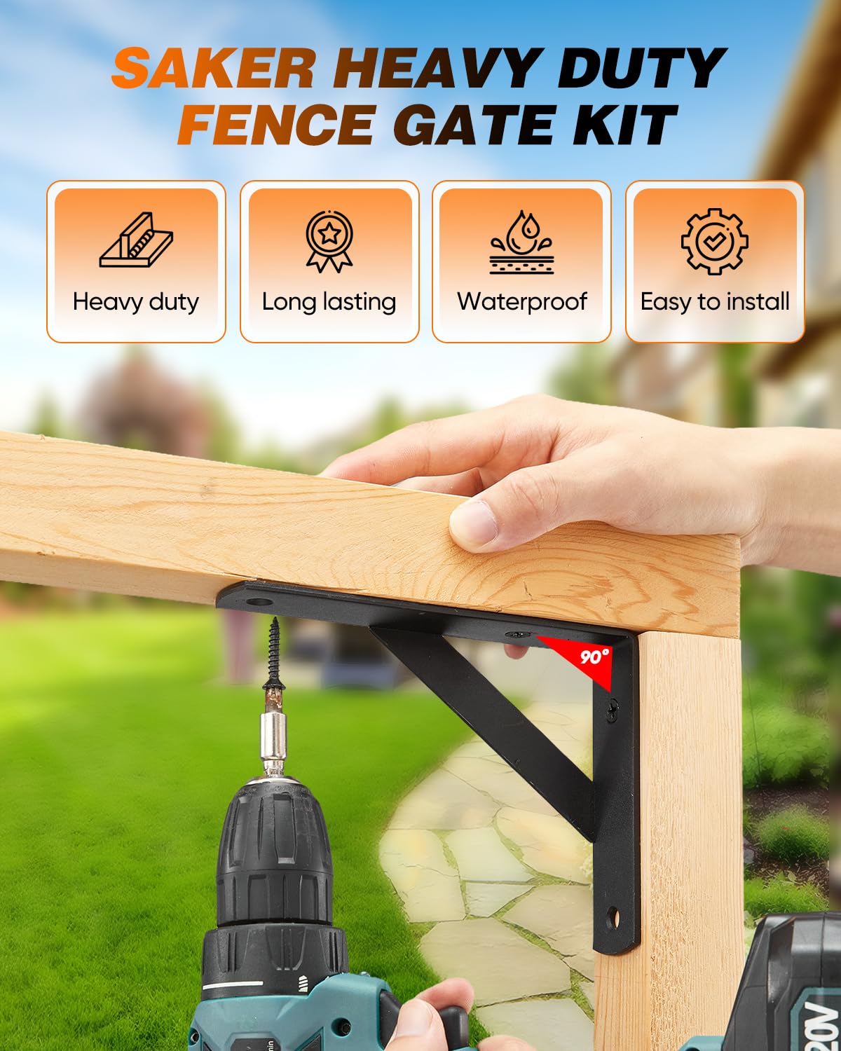 Saker corner brackets emphasize 90-degree design for rigid gate reinforcement
