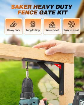 Saker corner brackets emphasize 90-degree design for rigid gate reinforcement