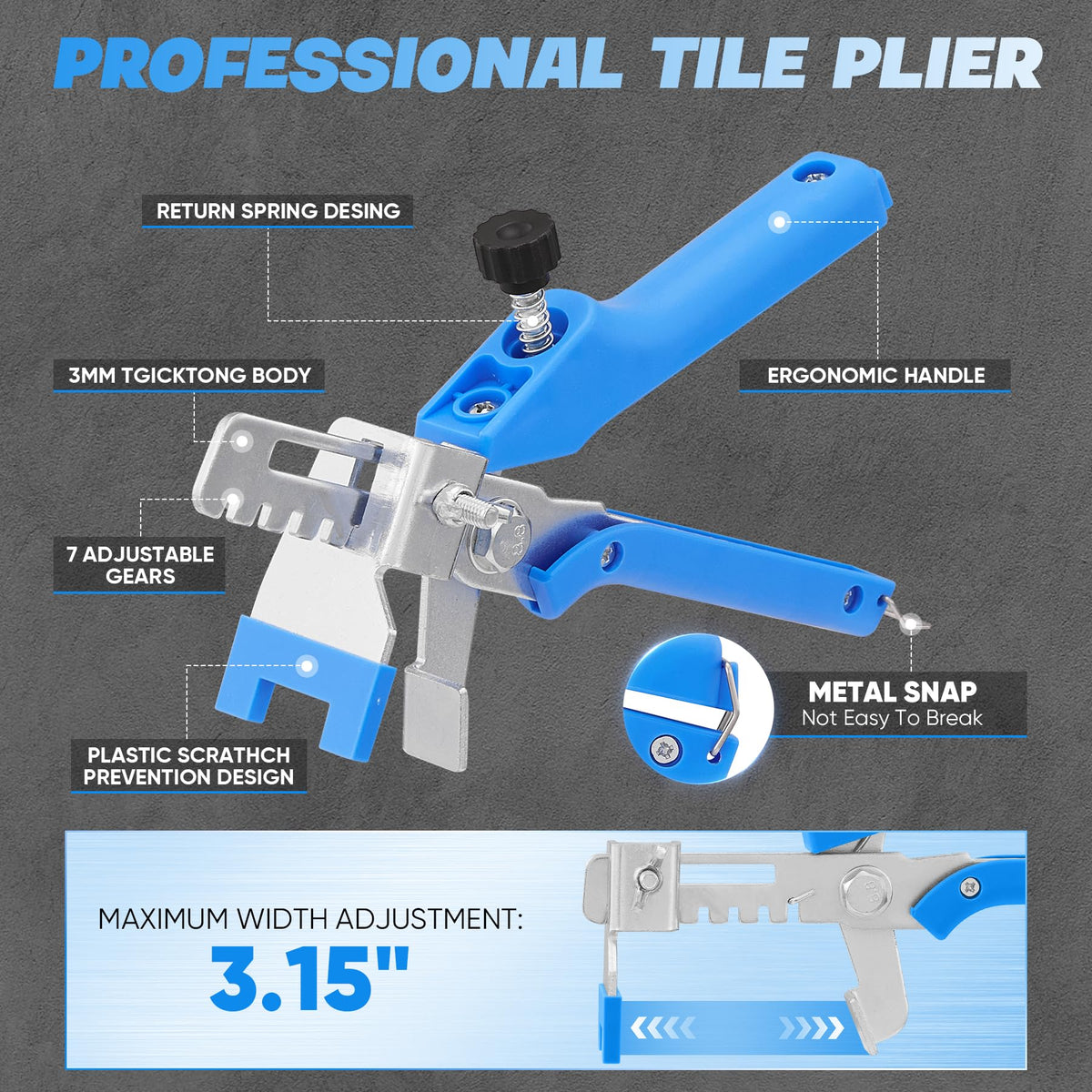 Saker 500 disposable clips securing tiles quickly during installation.