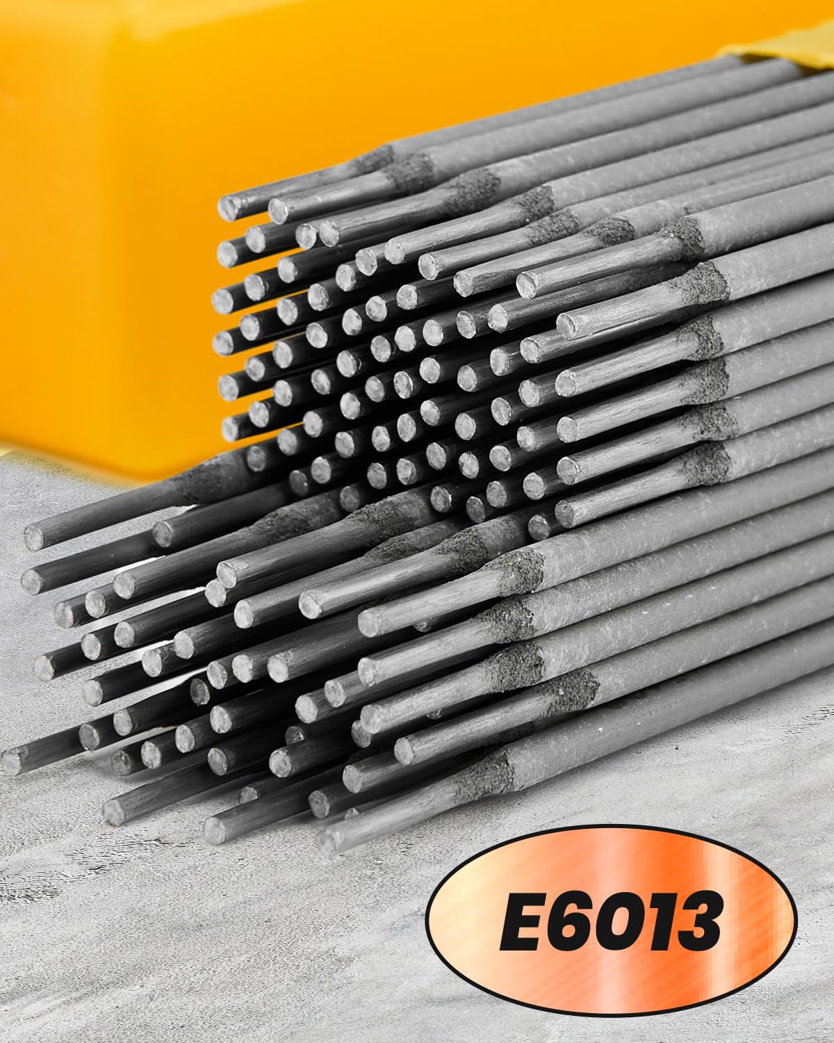 Saker E6013 offers easy arc start and reduced spatter for cleaner welds.