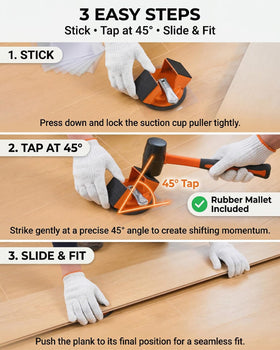 Saker laminate floor use: quick gap realignment on flat, clean boards.