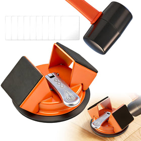 Saker floor gap fixer tool with mallet for precise gaps on laminate floors.