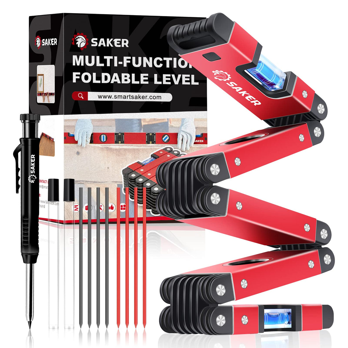 Saker foldable level in compact rectangle for easy storage