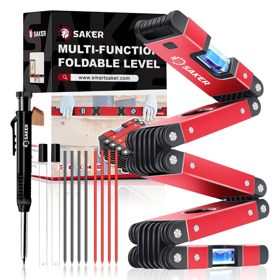 Saker foldable level in compact rectangle for easy storage