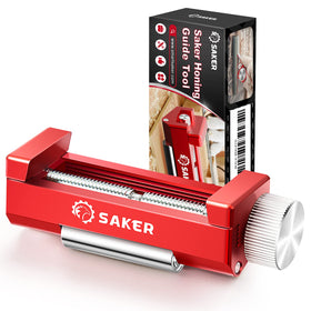 Saker Honing Guide upgraded angle fix demonstrates precise edge alignment for consistent sharpening.