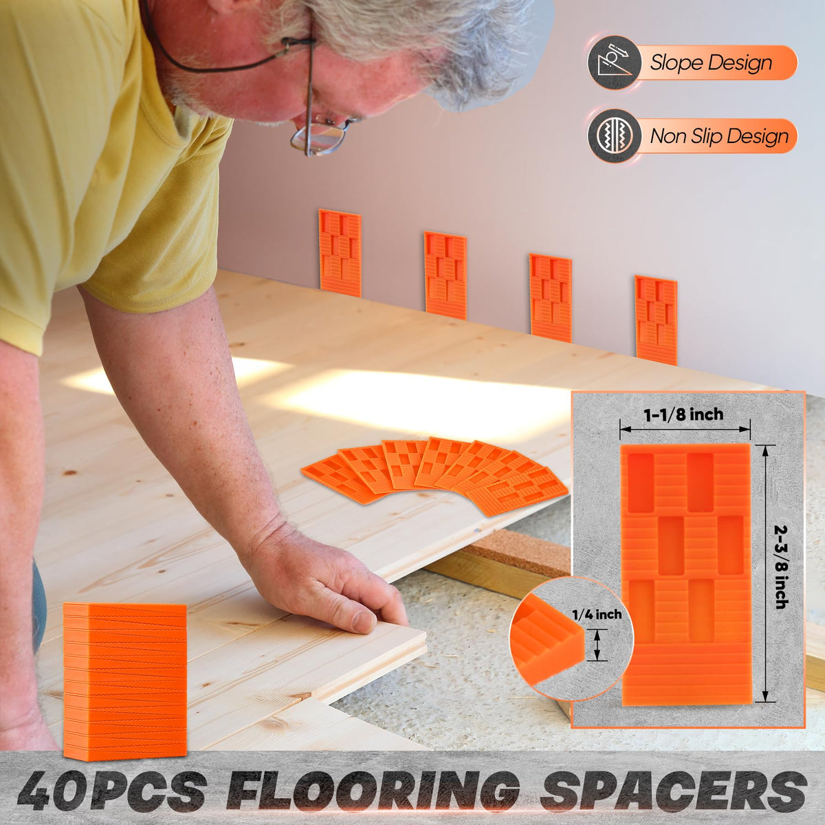 Saker dual-size spacers 1/4 and 1/2 inch for flexible gaps