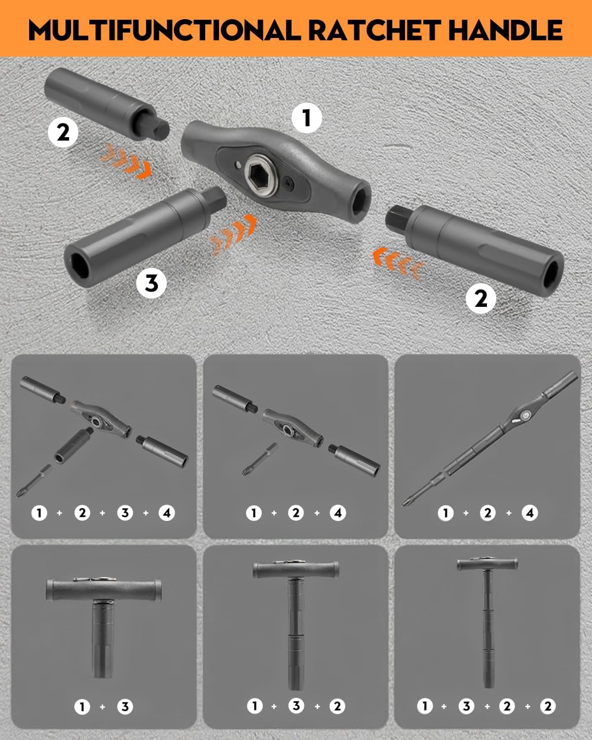 Saker ratchet function allows forward, reverse and lock positions