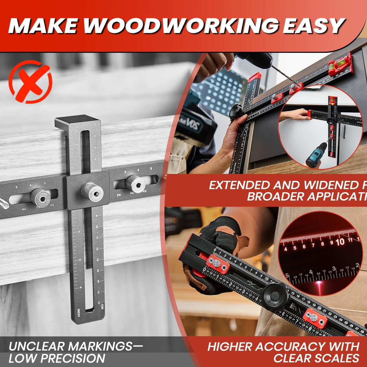 Saker marking gauge tools aiding accurate wood markings for shelves