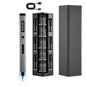 Saker Mini Electric Screwdriver Set case open showing organized tool storage for DIY