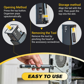 Saker Mini Electric Screwdriver Set compact design fits in a drawer or tool tote