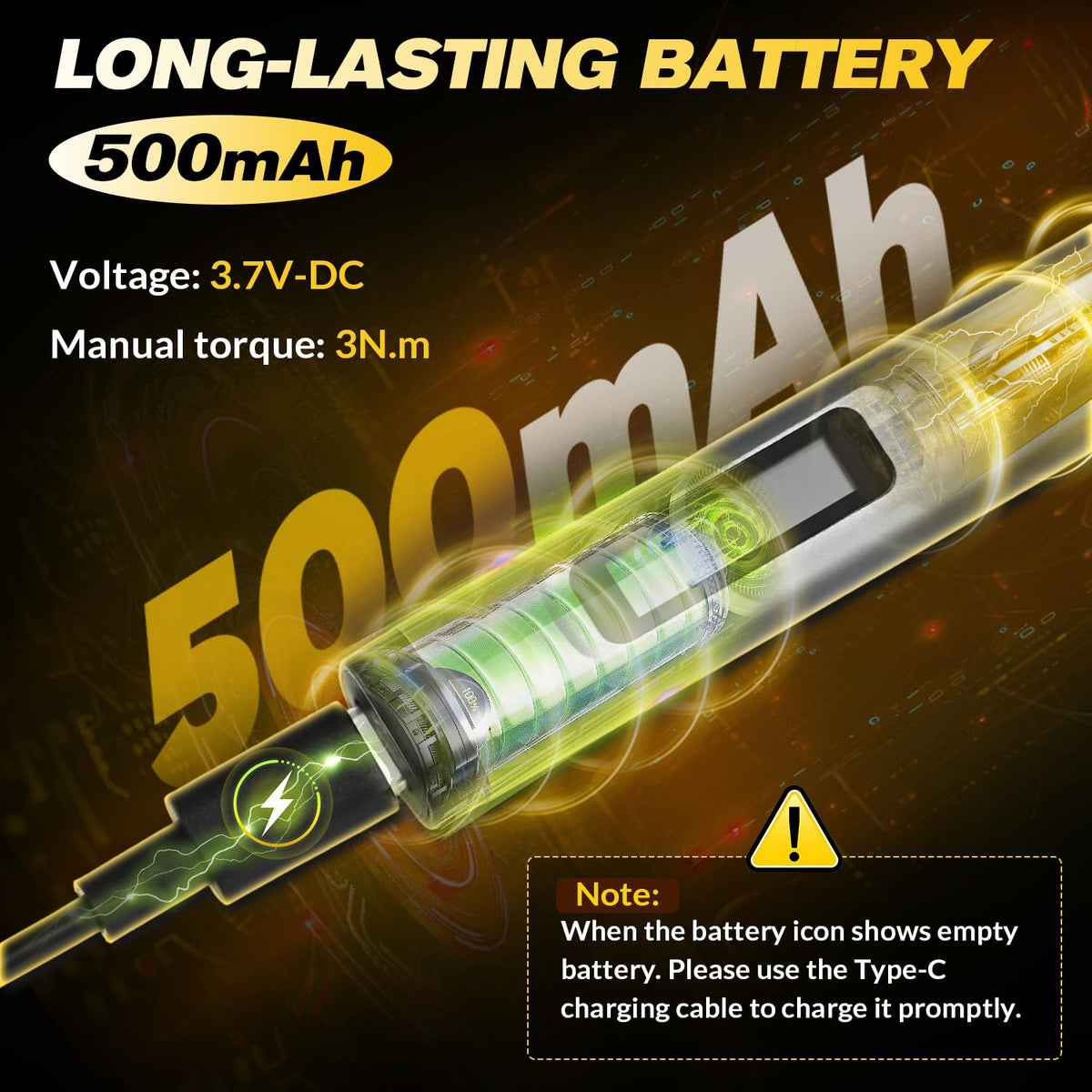 Saker Mini Electric Screwdriver Set Type-C charging enables quick recharging and ready-to-use sessions