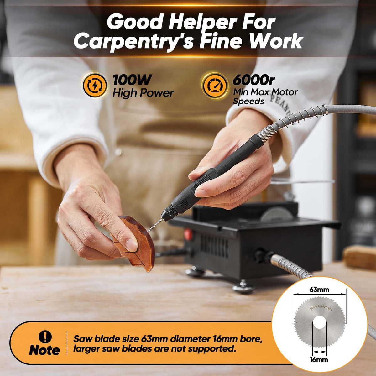 Saker Mini table saw soft shaft compatible with drill heads